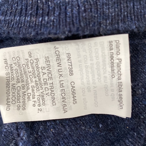 J. Crew Unisex Crew Neck Cotton Pullover Sweater Heathered Navy Blue size S - Picture 9 of 9
